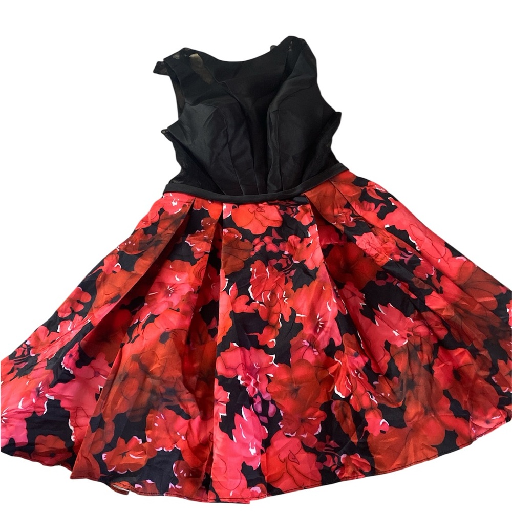 Terani Couture Black and Red Floral Women Size 2 Dress - Picture 3 of 3